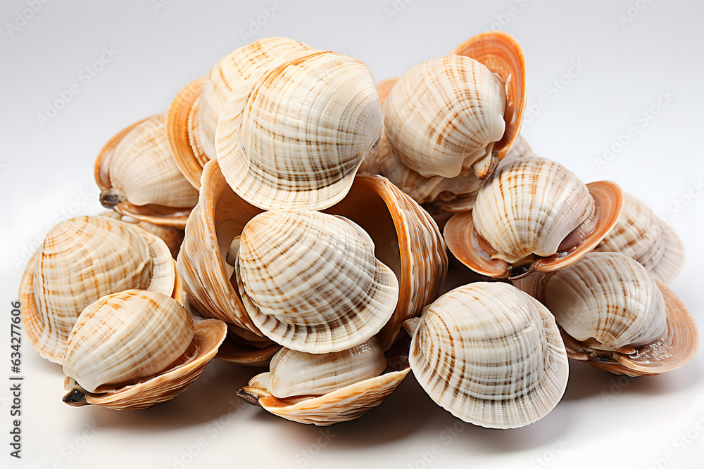 shells on white background shells on white background