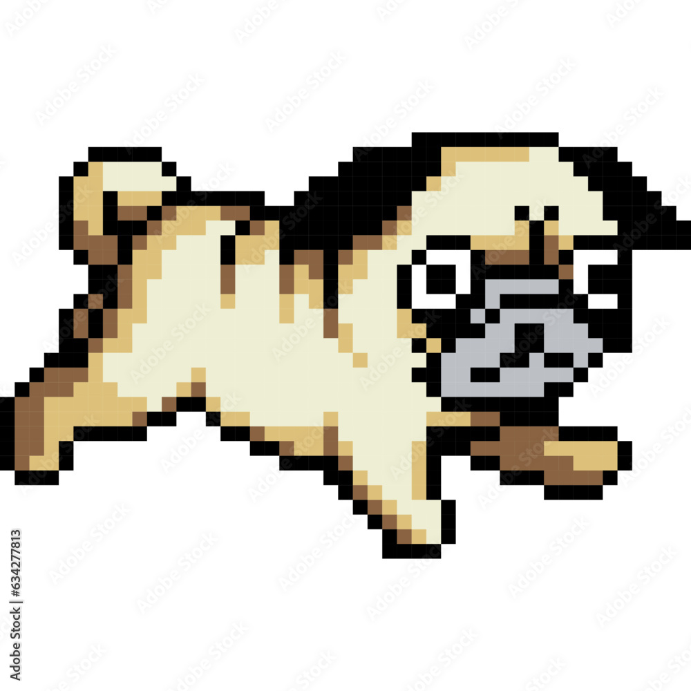 Dog cartoon icon in pixel style Dog cartoon icon in pixel style