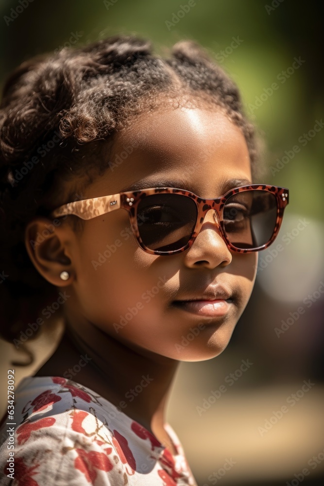 a young girl wearing her sunglasses a young girl wearing her sunglasses