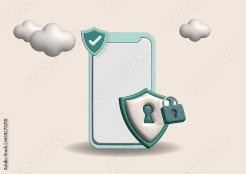 Cyber security software abstract concept 3D vector illustration. Information security software, antivirus solution, cybersecurity program, network safety, corporate data protection abstract metaphor.
