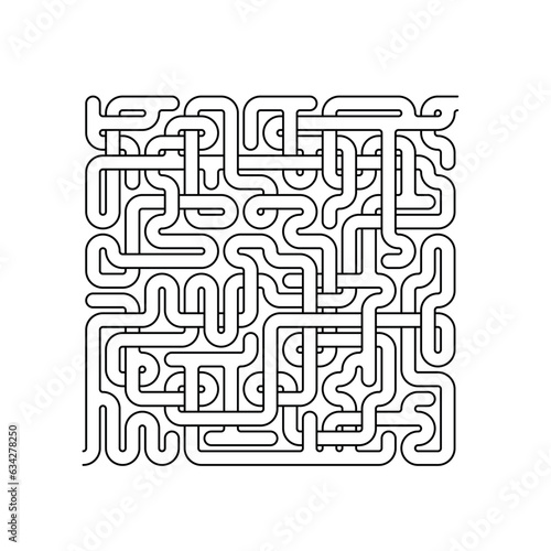 Vector maze isolated on white background. Education logic game labyrinth for kids. With the solution.