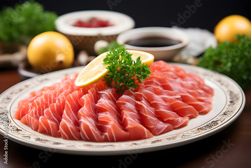 sashimi on white background