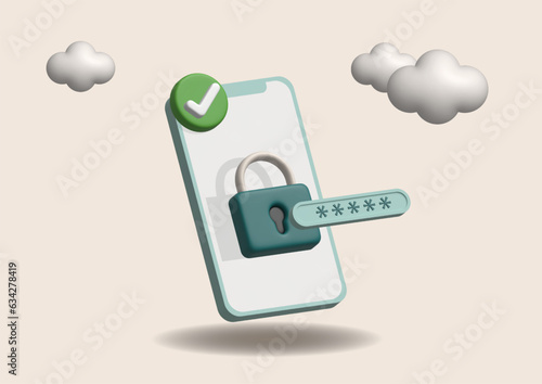 Cyber security software abstract concept 3D vector illustration. Information security software, antivirus solution, cybersecurity program, network safety, corporate data protection abstract metaphor.
