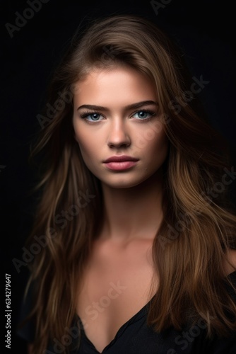 Wallpaper Mural studio portrait of an attractive young woman posing in front of a gray background Torontodigital.ca