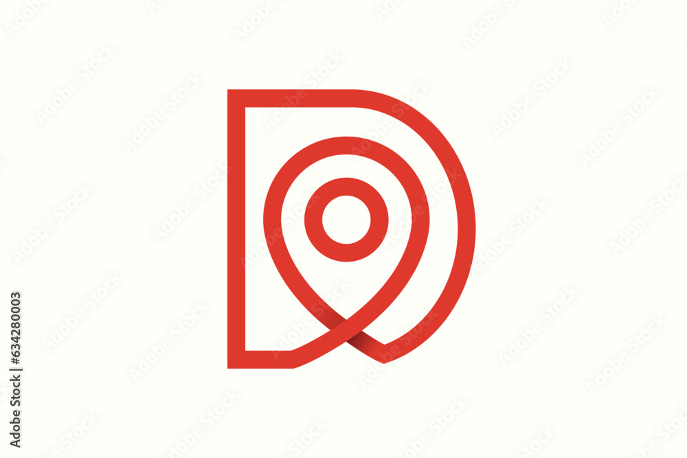 letter D pin position logo with monogram style design vector graphic letter D pin position logo with monogram style design vector graphic