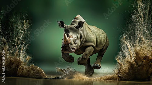rhinoceros side view isolate on white background 