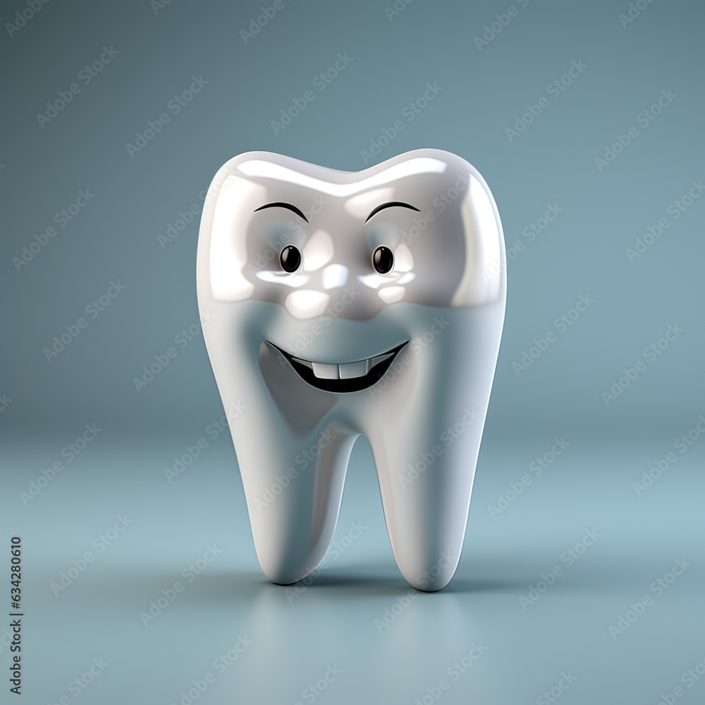happy tooth model on isolate on white background happy tooth model on isolate on white background