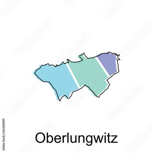 Oberlungwitz map. vector map of the German Country. Borders of for your infographic. Vector illustration design template