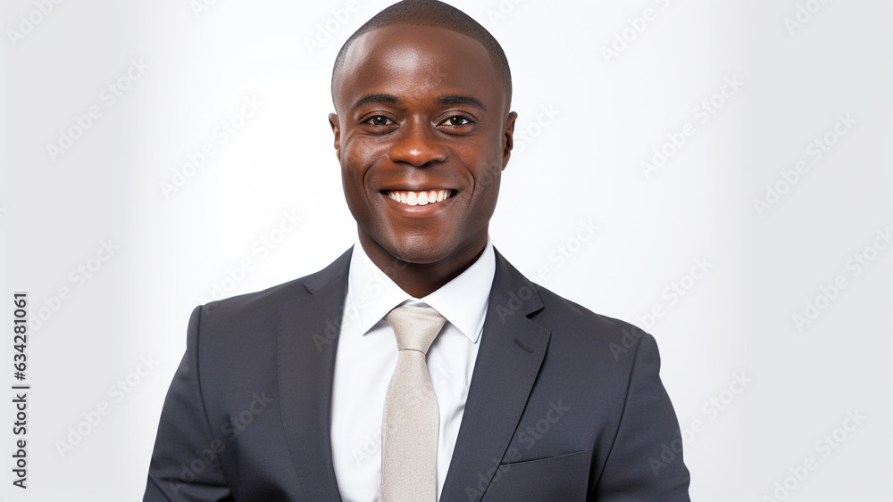 Black business man in suit with bright and positive energy Black business man in suit with bright and positive energy