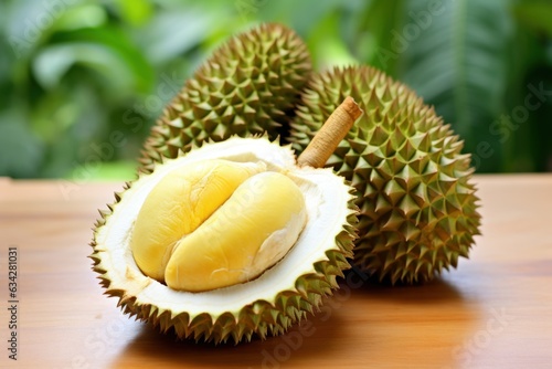 Durian fruit. King of fruits. Isolated on white background.
