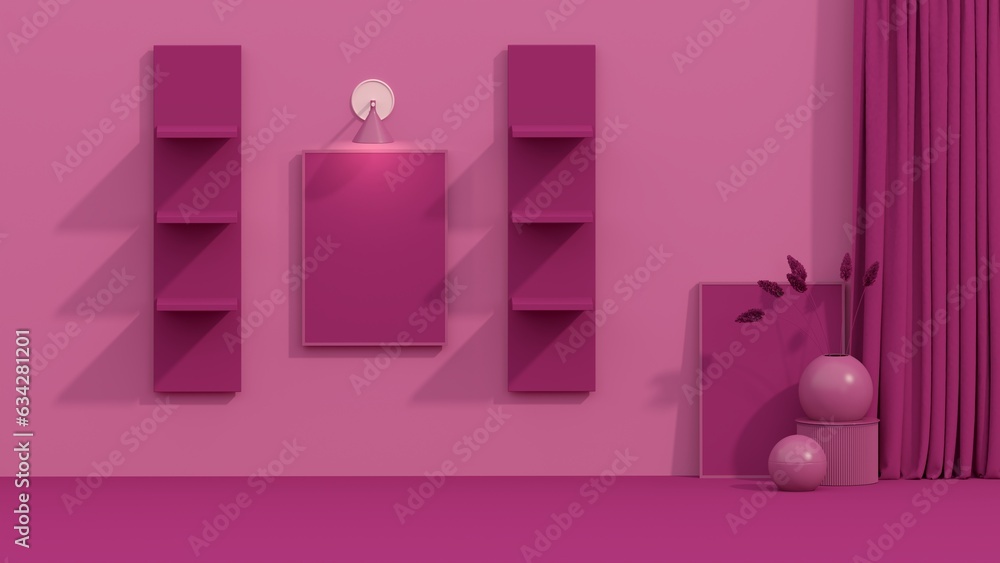 Viva magenta is a trend colour of fashion. Fashion lifestyle concept Mannequins with space for promotional advertisements on sales and podiums, shelf. Product show stand on dark pink background.
Viva magenta is a trend colour of fashion. Fashion lifestyle concept Mannequins with space for promotional advertisements on sales and podiums, shelf. Product show stand on dark pink background.