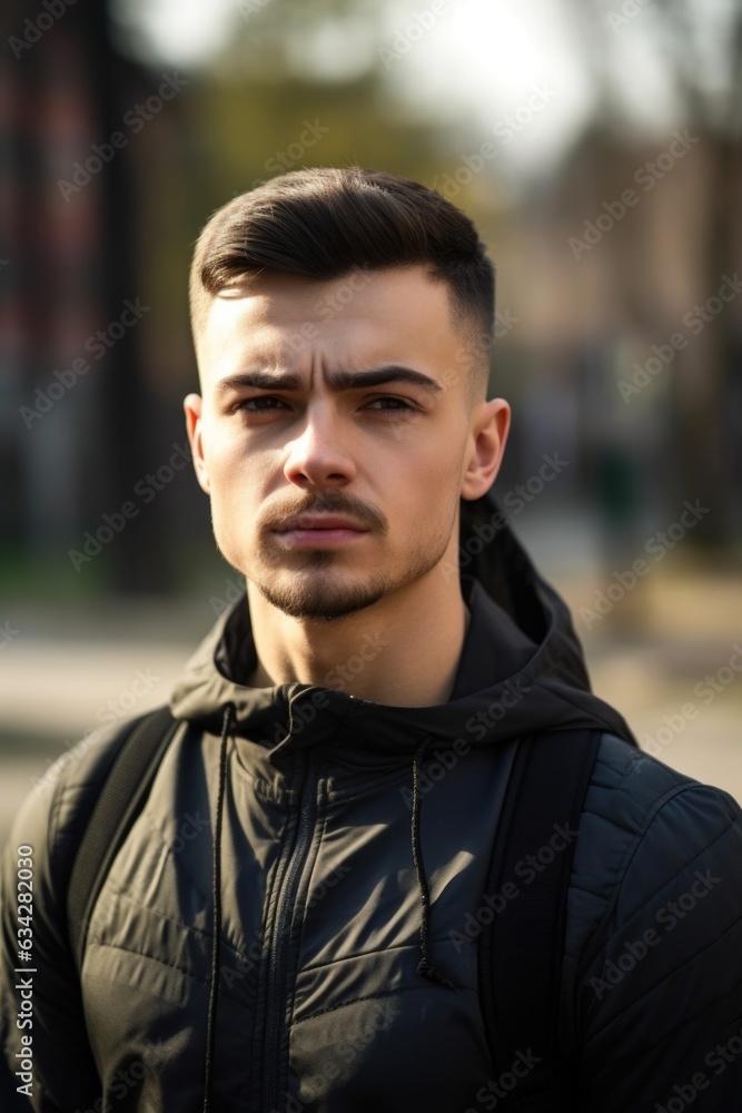 Fototapeta premium portrait of a sporty young man standing outdoors