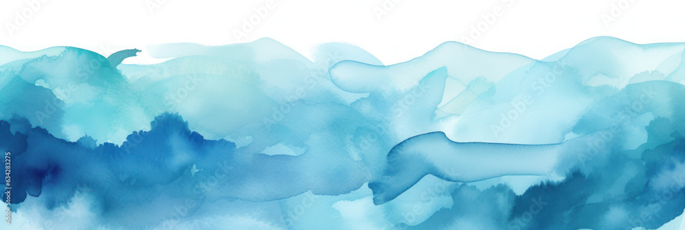 Blue Azure Watercolor Background - Tranquil Sea Waves Gradient for Textures and Web Banners Blue Azure Watercolor Background - Tranquil Sea Waves Gradient for Textures and Web Banners
