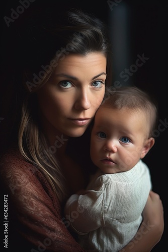 shot of a young woman with her infant son