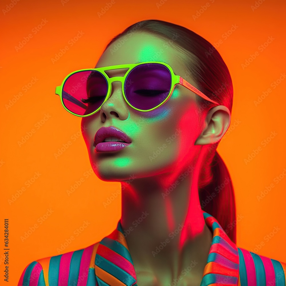Illustration of a fashion portrait, AI Generated Illustration of a fashion portrait, AI Generated