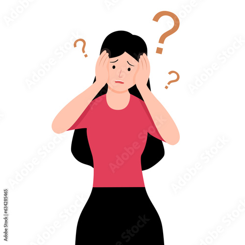 Woman is forgetful something in sometime. Poor memory.