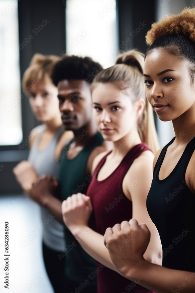 Obraz premium cropped shot of a group of young people working out together