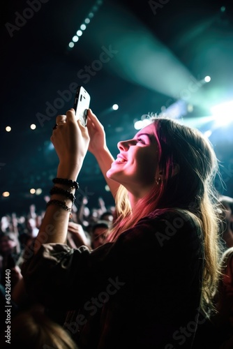 shot of a young woman using her smartphone to take photos at a concert © Natalia