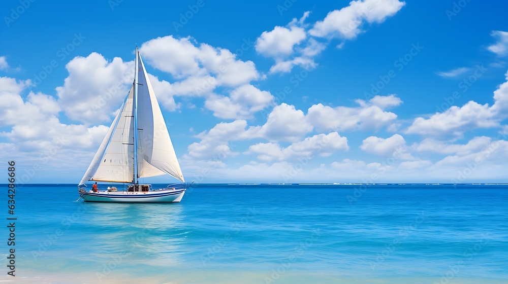 Fototapeta premium sailing boat on the sea