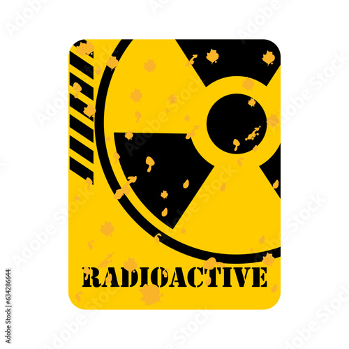 radioactive hazard sign and sticker vector