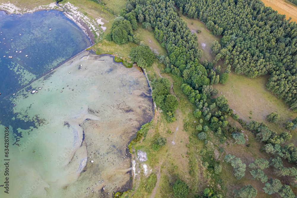 custom made wallpaper toronto digitalAerial view of maritime sea landscape, seascape. Wild nature and water. Stones, grass and water. Untouched nature. National nature reserve, national park.