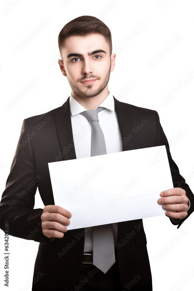 studio portrait of a handsome young businessman holding up a blank sign isolated on white studio portrait of a handsome young businessman holding up a blank sign isolated on white