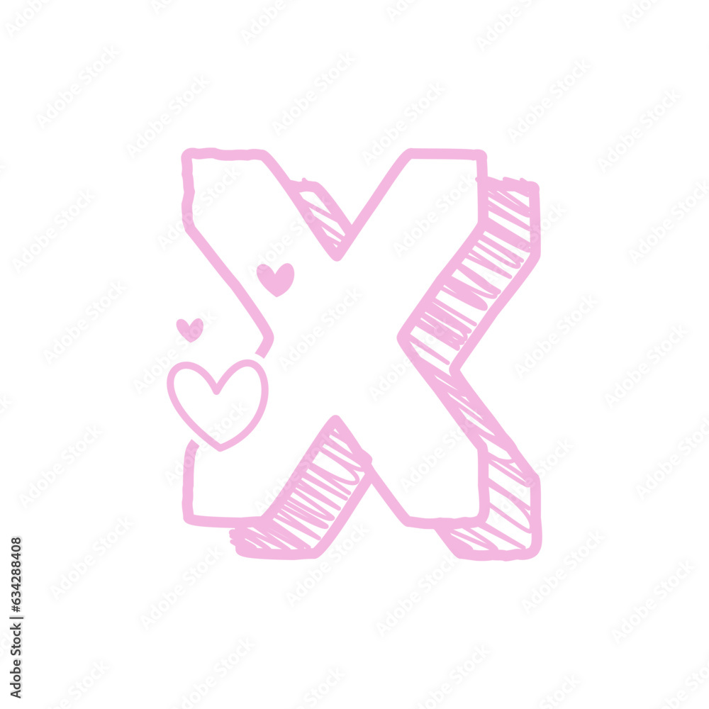 Doodle Styled Letter with a Heart Doodle Styled Letter with a Heart