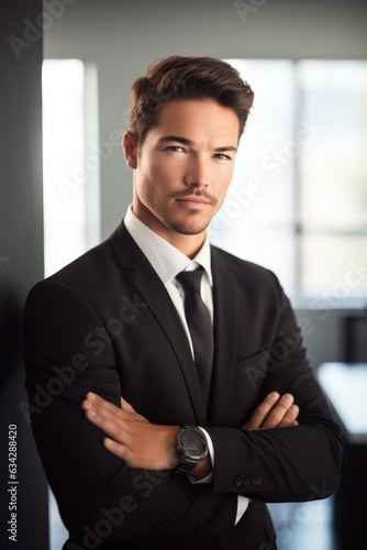 portrait of a handsome young businessman standing in the office