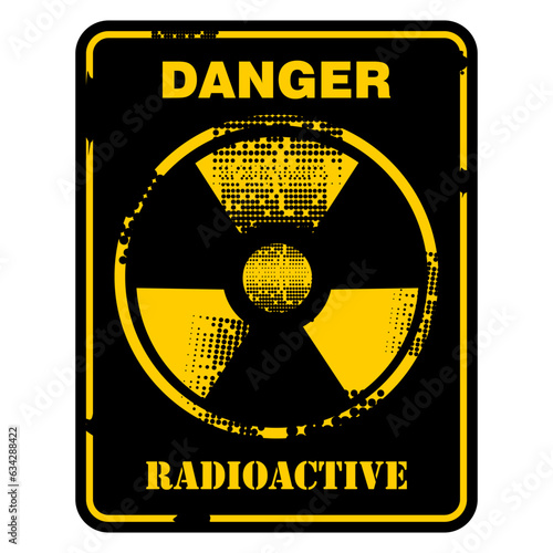Danger, radioactive warning sign vector