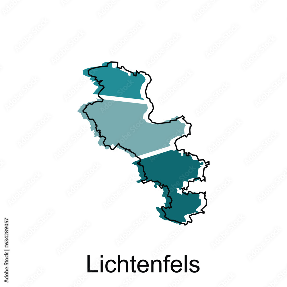 Map of Lichtenfels Vector Illustration design template, suitable for your company