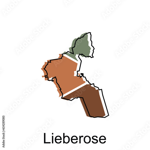 Lieberose City Map. vector map of German Country design template with outline graphic colorful style on white background photo