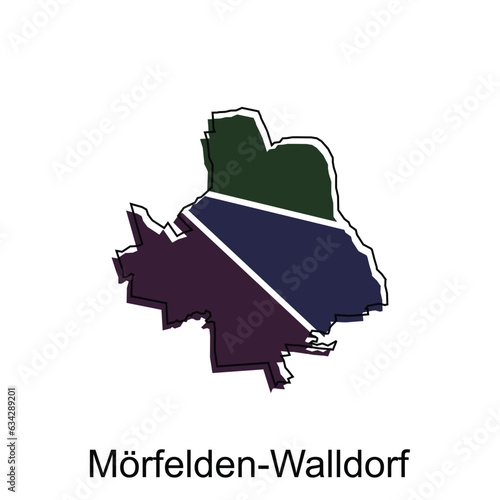 Map of Morfelden Walldorf Colorful with outline design, World map country vector illustration template photo