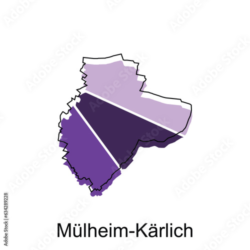 Map of Mulheim Karlich Vector Illustration design template, suitable for your company photo