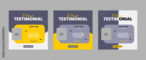 Client or customer testimonials feedback social media post web banner template