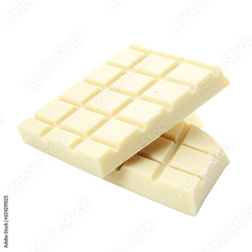 Delicious  White chocolate bar on transparent or white background, png