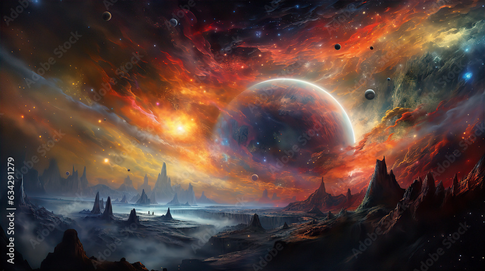 An awe-inspiring cosmic vista from the edge of a black hole, swirling ...