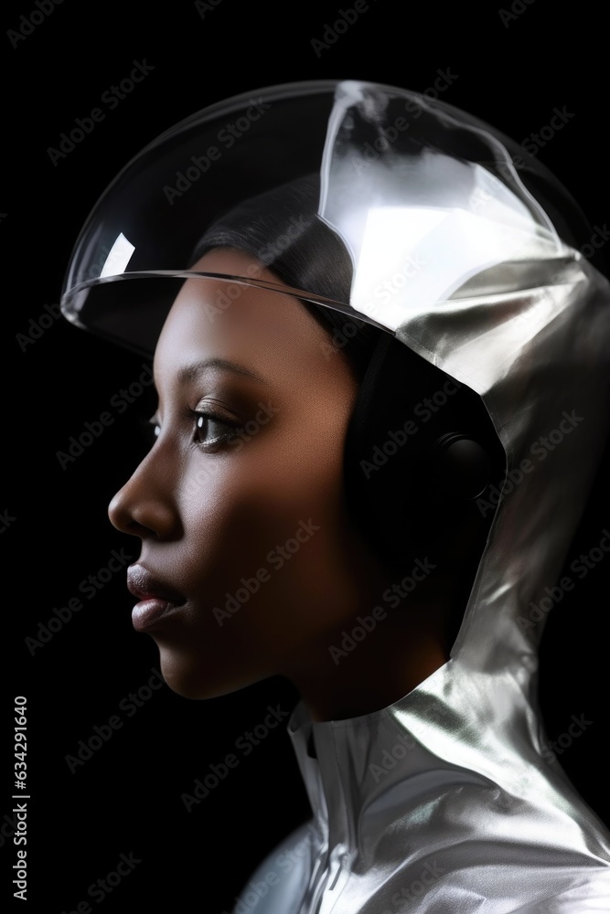closeup shot of a woman in futuristic clothing closeup shot of a woman in futuristic clothing