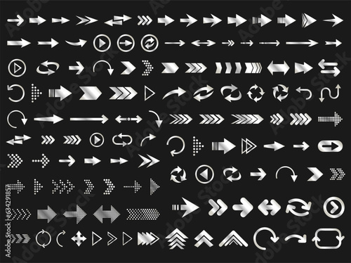 Big collection of different arrows icons vector illustration 
