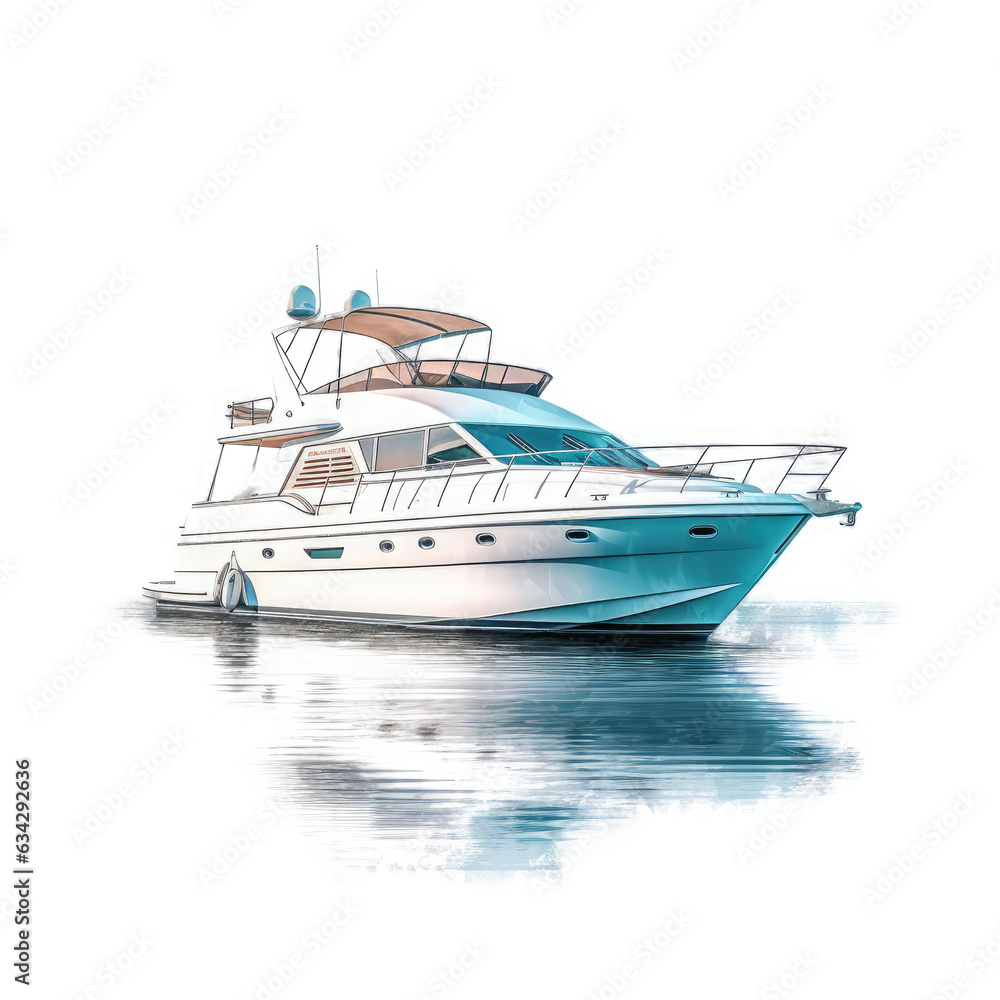 Fototapeta premium Yacht , Isolated On Transparent, PNG, HD