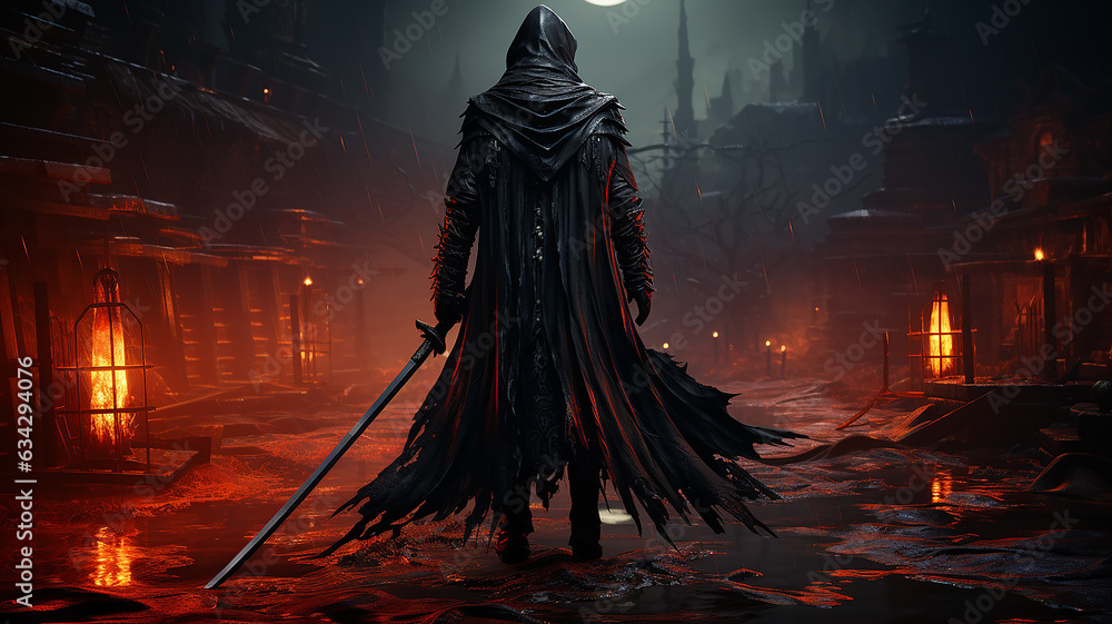 the warrior of darkness in the castle of horror computer graphics fantasy. the warrior of darkness in the castle of horror computer graphics fantasy.