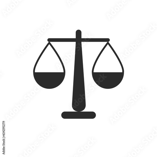 scales of justice.flat design icon illustration of weighing or light measuring scales object.vector black silhouette balance of justice.