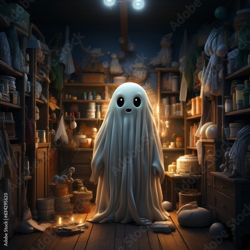 Photo of a cute ghost in the room 