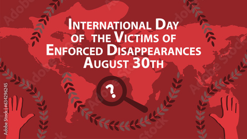 International Day of the Victims of Enforced Disappearances vector banner design. World Day of the Victims of Enforced Disappearances modern minimal graphic poster illustration.