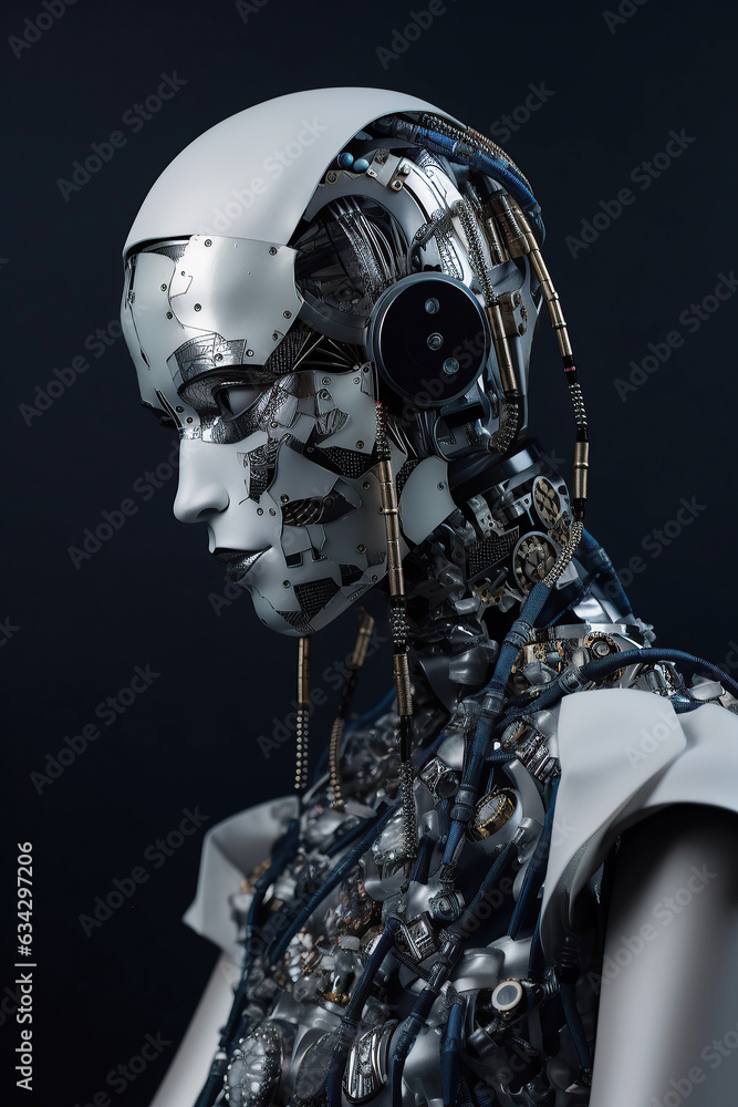 ai generated illustrution Robot cycorg and modern high fashion ai generated illustrution Robot cycorg and modern high fashion