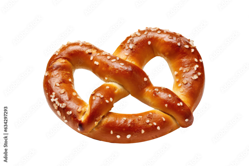 Pretzel isolated on transparent background. Generative Ai Pretzel isolated on transparent background. Generative Ai