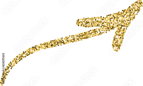 Hand Drawn Glitter Gold Arrow