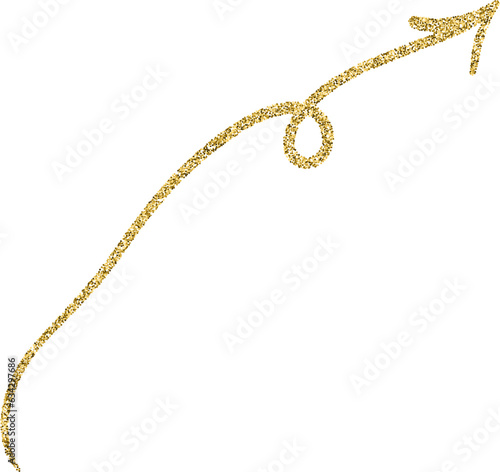 Hand Drawn Glitter Gold Arrow