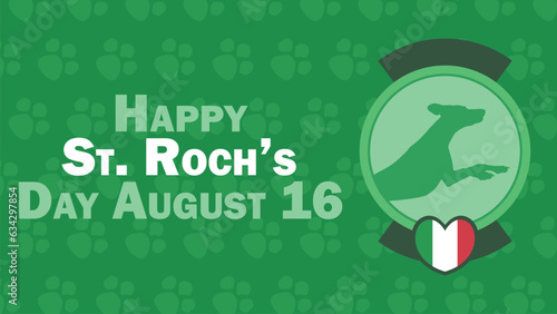 St. Roch’s Day vector banner design. Happy St. Roch’s Day modern minimal graphic poster illustration. photo