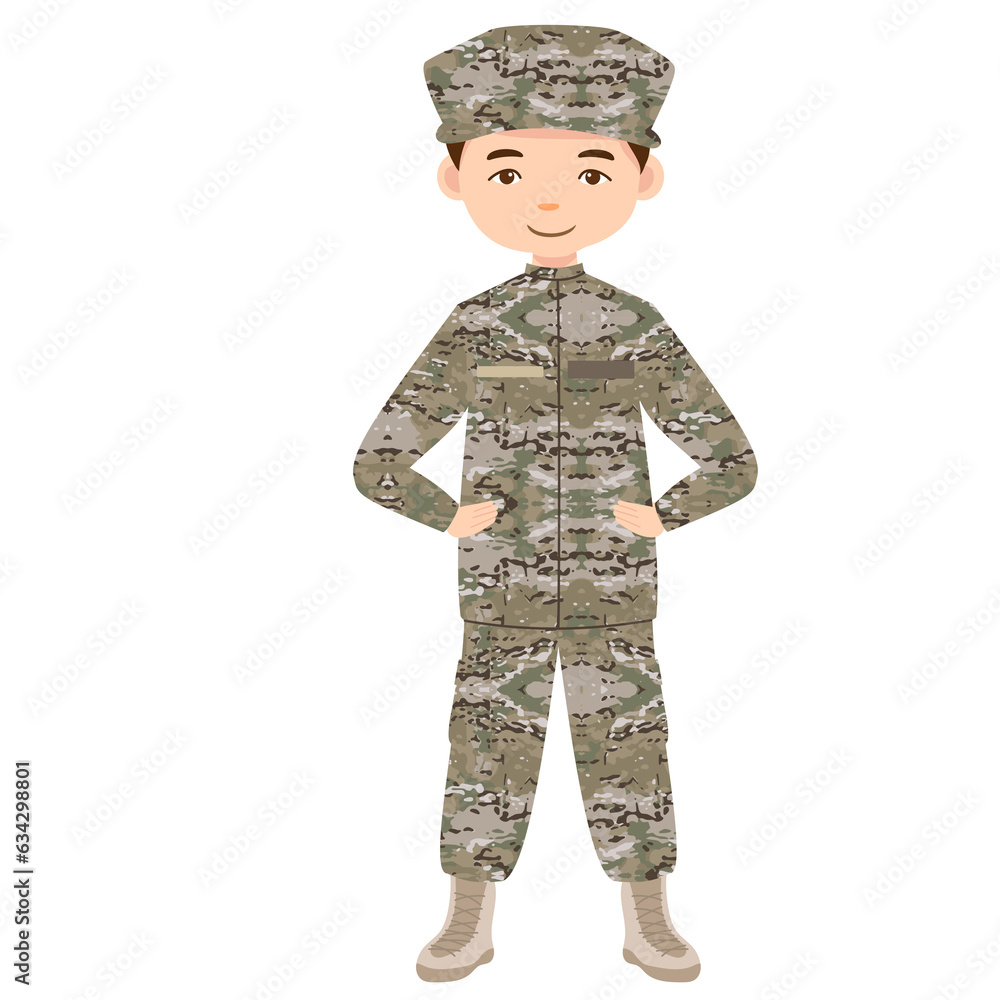 character of soldier. men flat cartoon character design. US Army soldiers Isolated. character of soldier. men flat cartoon character design. US Army soldiers Isolated.