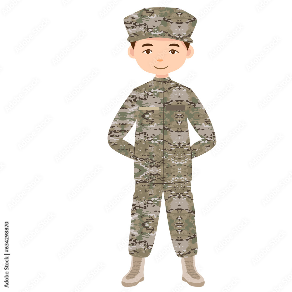 character of soldier. men flat cartoon character design. US Army soldiers Isolated. character of soldier. men flat cartoon character design. US Army soldiers Isolated.